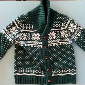 Tahari Green and White Knit Cardigan size 12 months